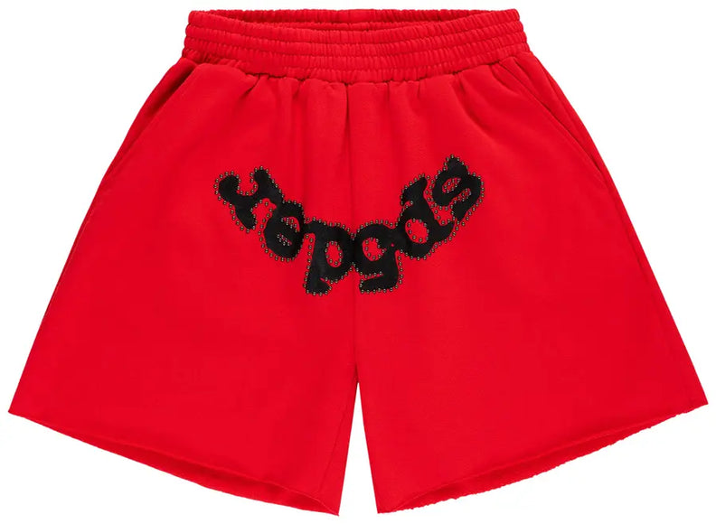 Sp5der OG Studded Sweatshort 'Red'