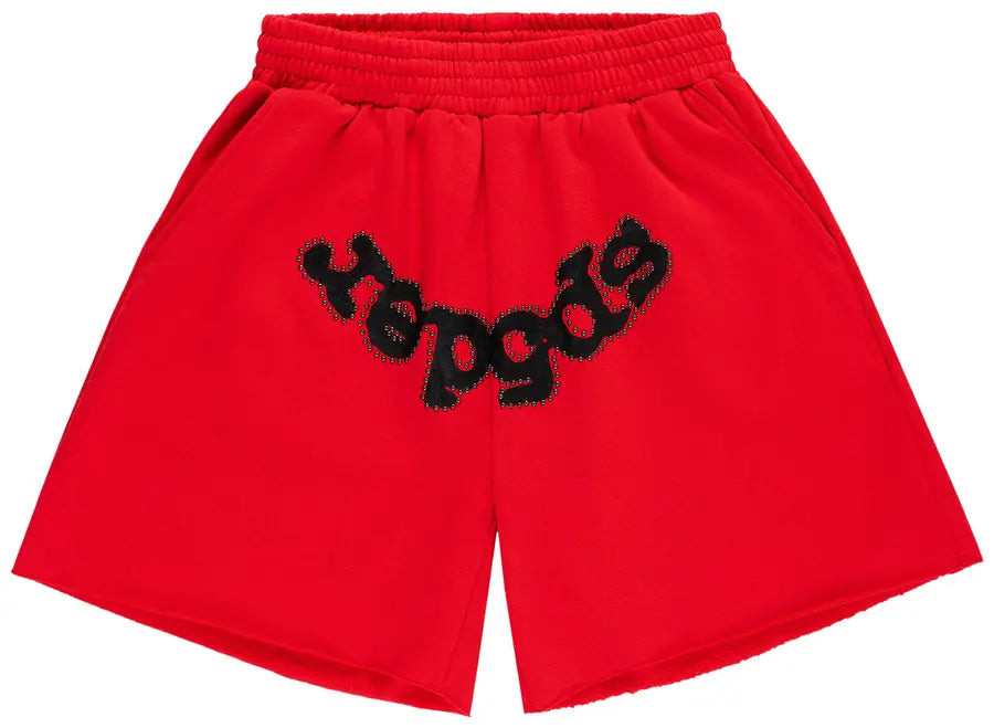 Sp5der OG Studded Sweatshort 'Red'
