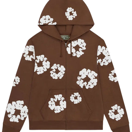 Denim Tears Cotton Wreath Zip Hoodie 'Brown'