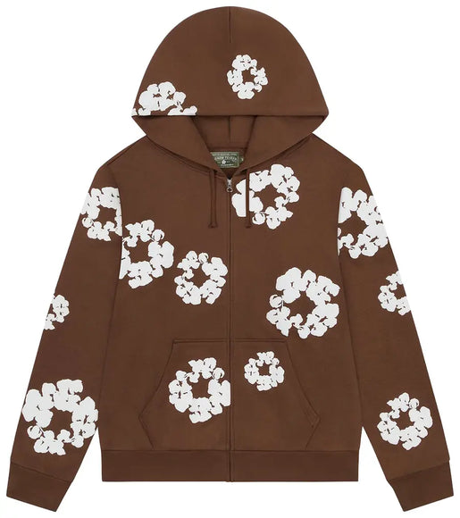 Denim Tears Cotton Wreath Zip Hoodie 'Brown'