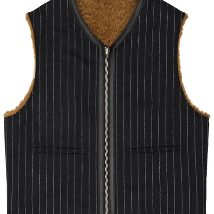 Denim Tears Reversible Pinstripe Shearling Vest 'Multicolor'