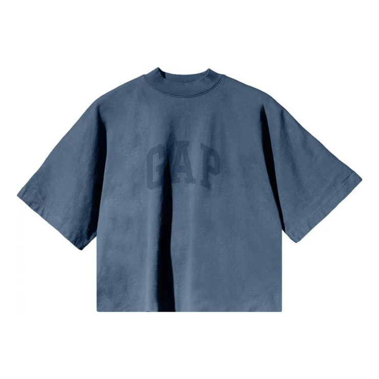 Yeezy Gap Engineered by Balenciaga Crop Dove No Seam Tee - Dark Blue