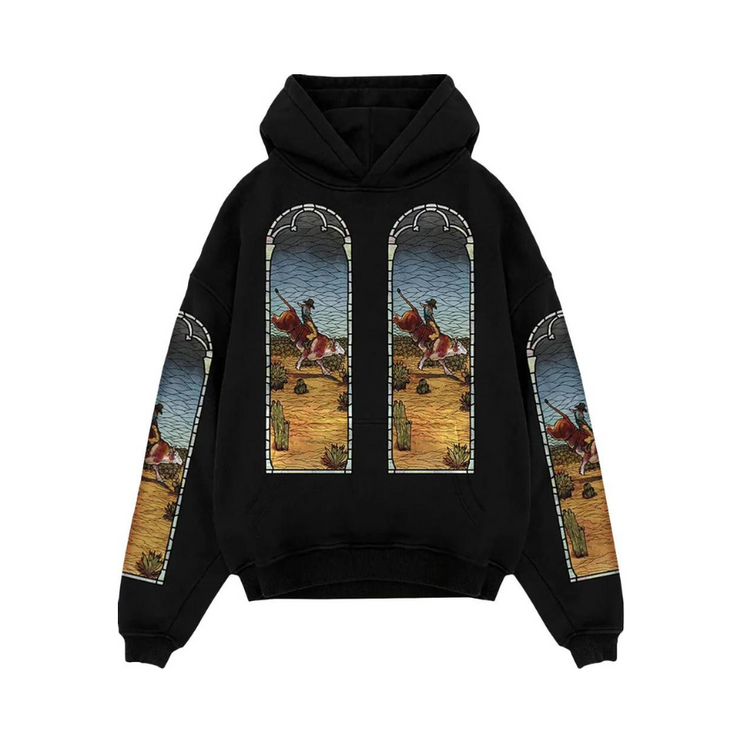 Who Decides War X EST Gee Stained Glass Hoodie - Black