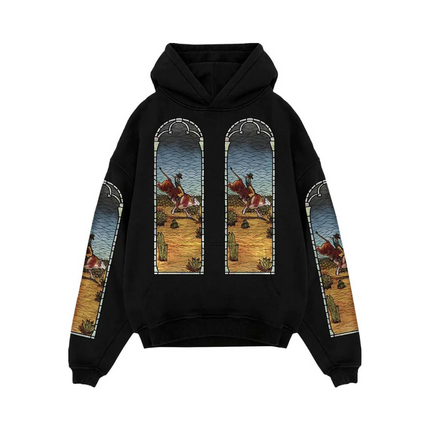 Who Decides War X EST Gee Stained Glass Hoodie - Black