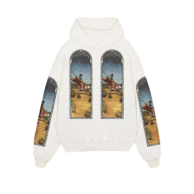 Who Decides War X EST Gee Stained Glass Hoodie - White