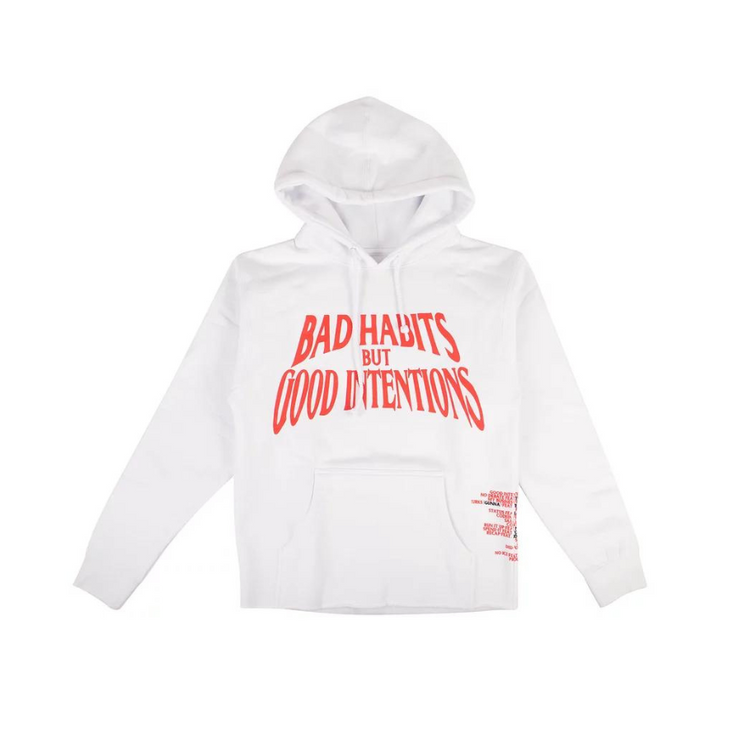 Nav x Vlone Bad Habits But Good Intentions Hoodie - White