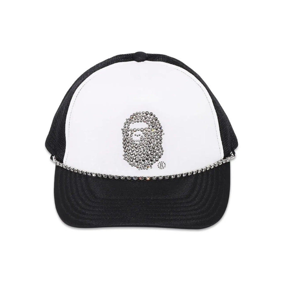 帽子 CRYSTAL STONE APE HEAD MESH CAP BLACK A BATHING APE Men's Goods CRYSTAL STONE APE HEAD MESH CAP