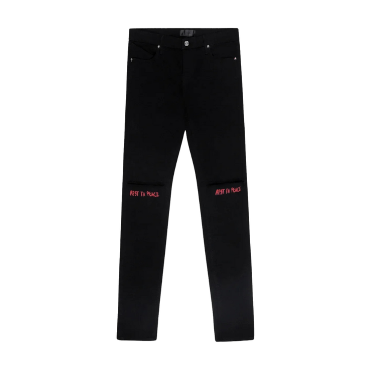 RTA - Bryant Skinny Jean | Black Red Rest In Peace