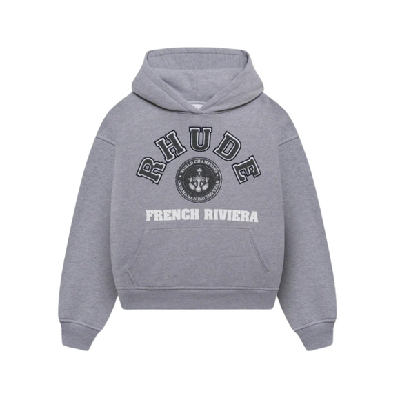 Rhude French Riviera Patch Hoodie 'Heather Grey'