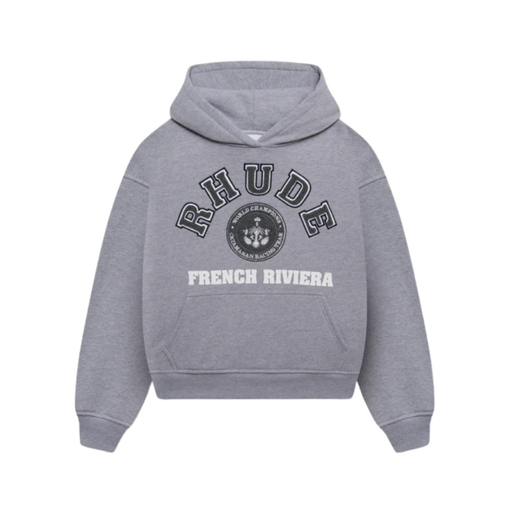 Rhude French Riviera Patch Hoodie 'Heather Grey'