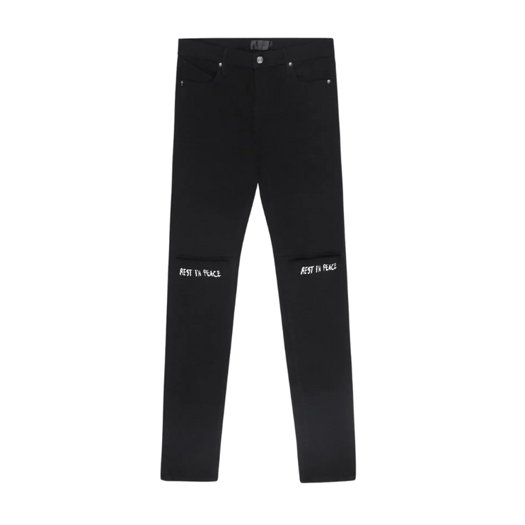 RTA - Bryant Skinny Jean | Black Rest In Peace black/white