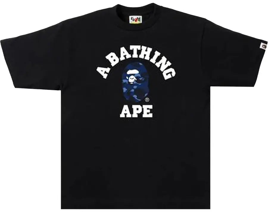 BAPE Color Camo College Tee 'Black/Navy'