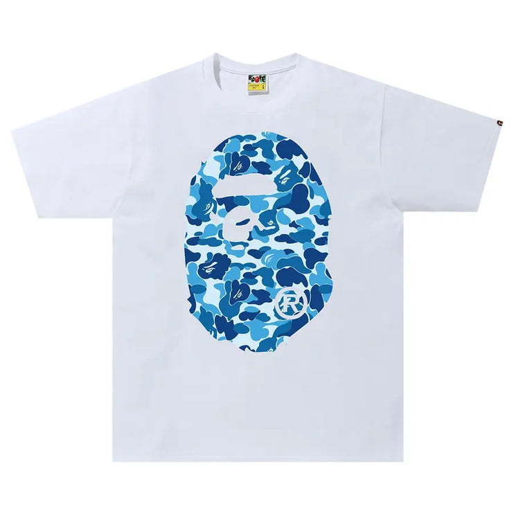 BAPE ABC Camo Big Ape Head Tee 'White/Blue'