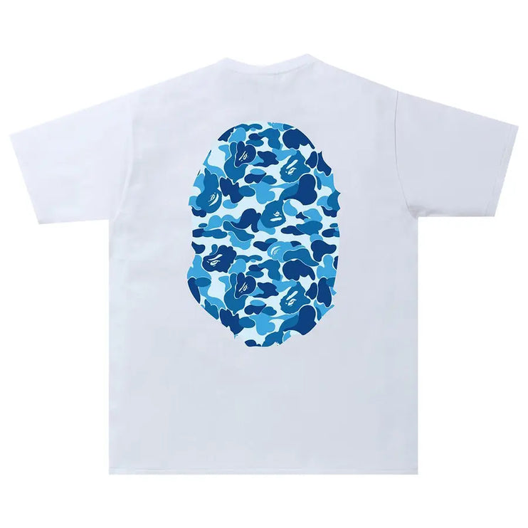 BAPE ABC Camo Big Ape Head Tee 'White/Blue'