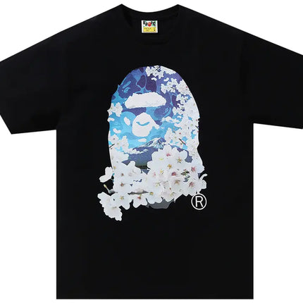 BAPE Sakura Photo Ape Head Tee 'Black'