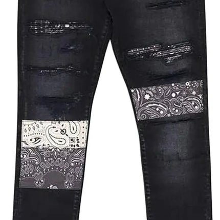 Amiri Vintage Bandana Artpatch Jean 'Aged Black'