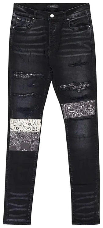 Amiri Vintage Bandana Artpatch Jean 'Aged Black'