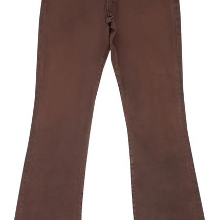 Amiri Hybrid Bootleg Jeans With Leather 'Brown'