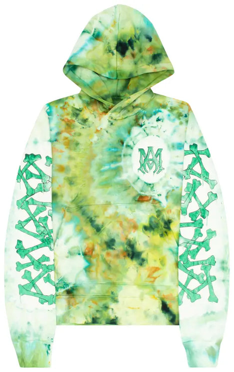 Amiri Tie Dye Bones Hoodie 'Green'