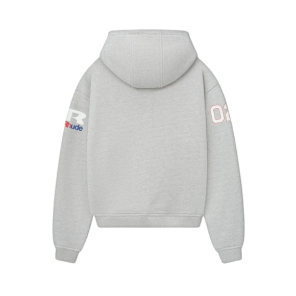 Rhude Racing Zip-Up Hoodie - Heather Grey