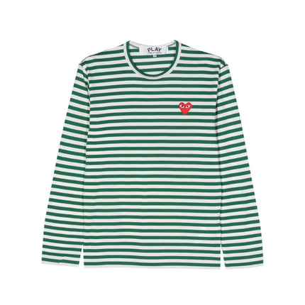 Comme des Garçons PLAY Striped T-Shirt 'Green/White'