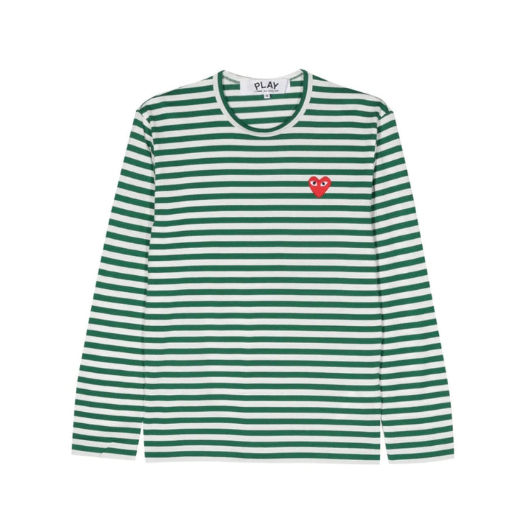 Comme des Garçons PLAY Striped T-Shirt 'Green/White'