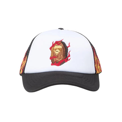 BAPE Embroidery Fire Logo Trucker Cap Black