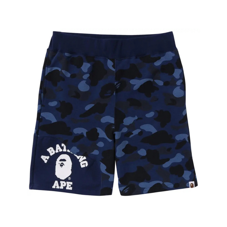 BAPE Color Camo Cutting Sweat Shorts 'Navy'