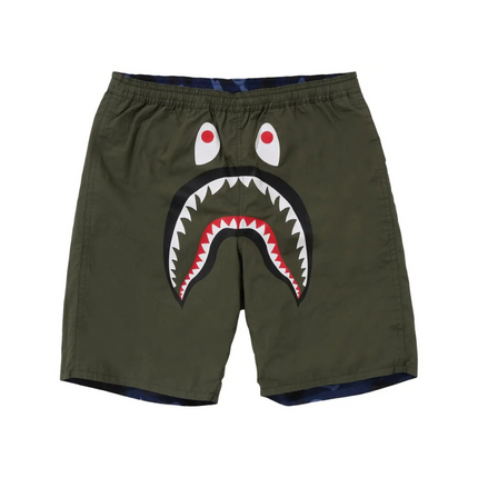 BAPE Color Camo Shark Reversible Shorts 'Navy'