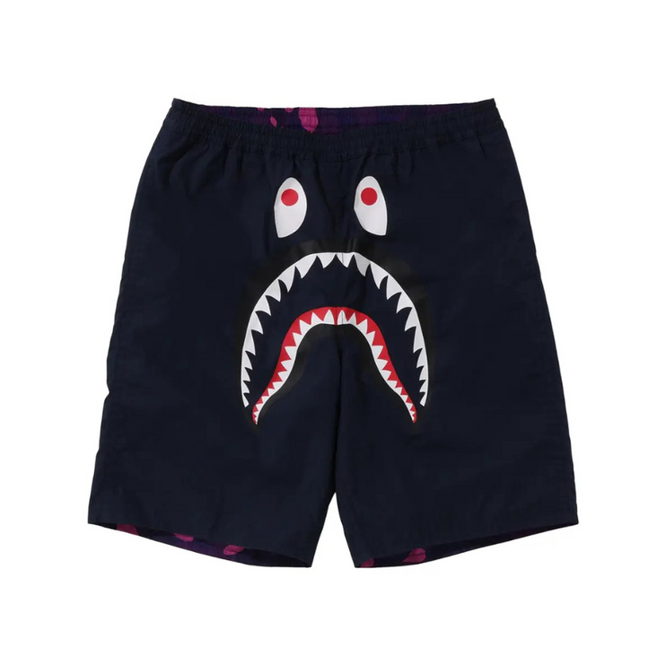 BAPE Color Camo Shark Reversible Shorts 'Purple'