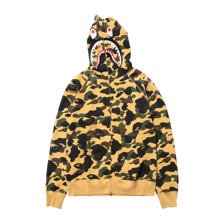 BAPE 1st Camo Shark Full Zip Hoodie 'Yellow'