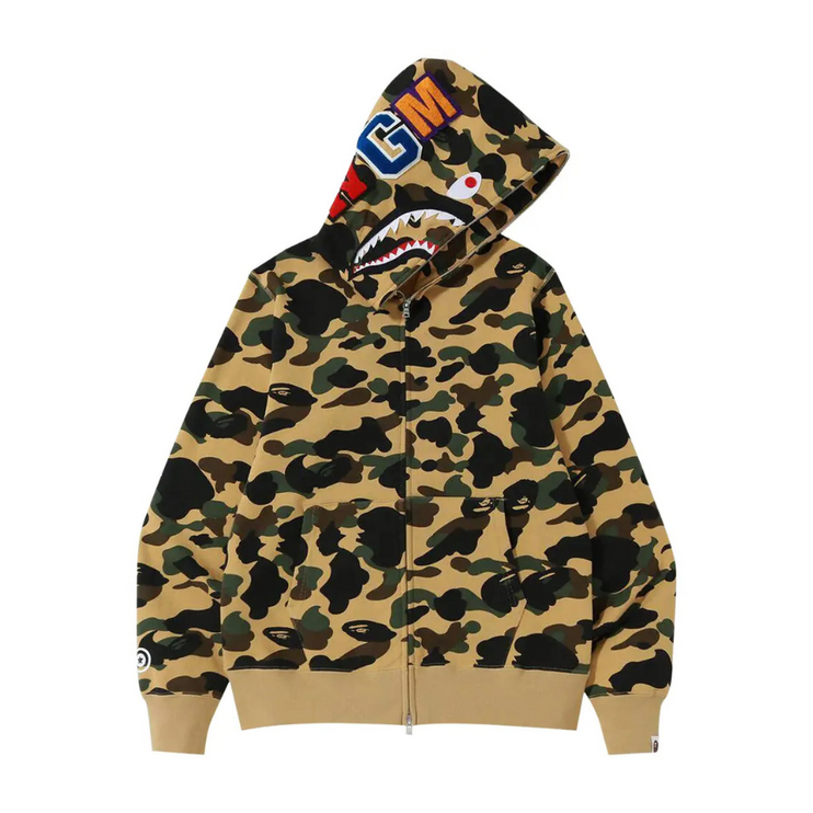 BAPE 1st Camo Shark Full Zip Hoodie 'Yellow'