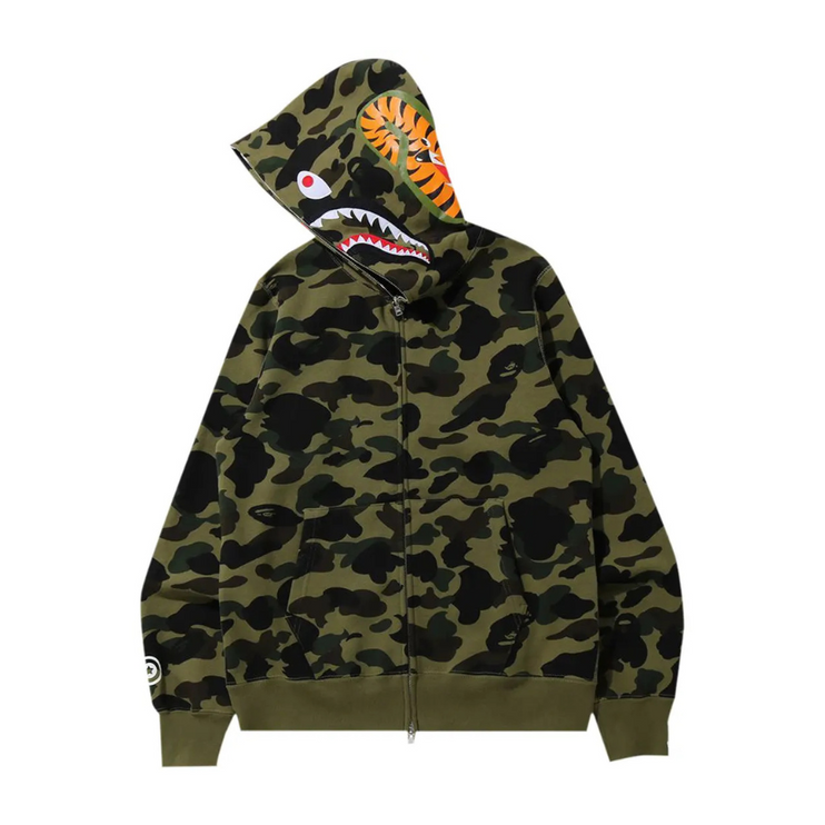 BAPE 1st Camo Shark Full Zip Hoodie 'Green'