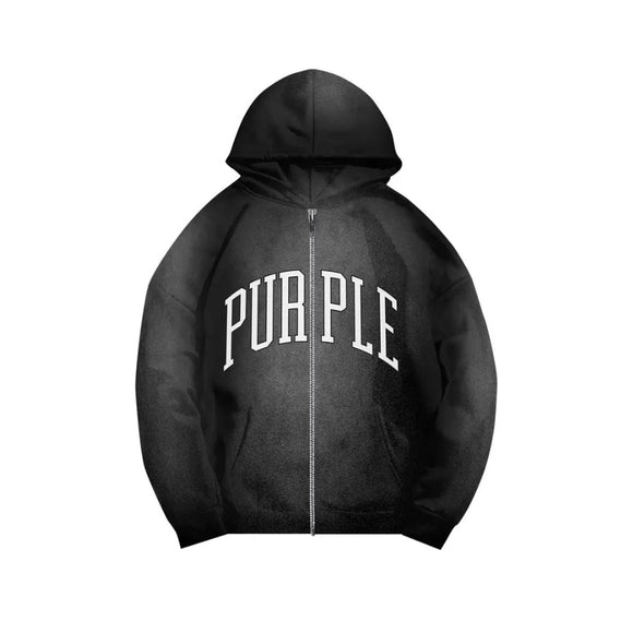 Purple Brand - Heavyweight Fleece Full Zip Hoodie 'Black'