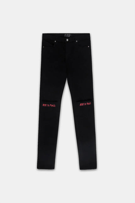 RTA - Bryant Skinny Jean | Black Red Rest In Peace