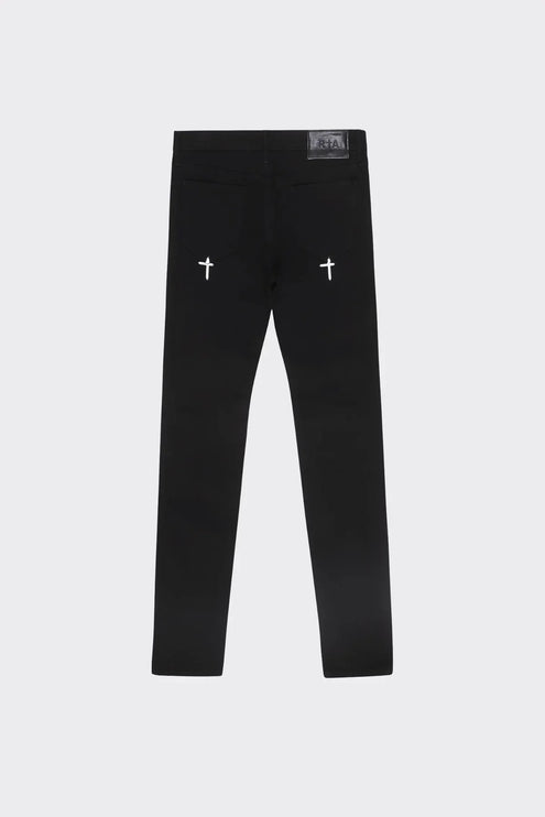 RTA - Bryant Skinny Jean | Black Rest In Peace black/white