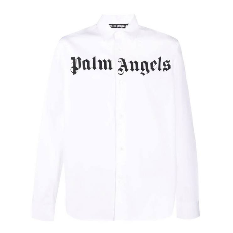 Logo Print Cotton Shirt - White/Black