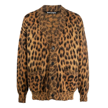 Palm Angels Animalier Brushed Cardigan 'Brown/Black'