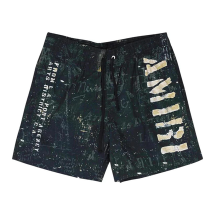 Amiri Stencil Military Swim Trunks 'Black'