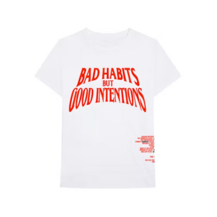 Vlone x Nav Bad Habits but Good Intentions T-Shirt - White