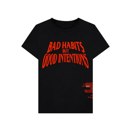 Vlone x Nav Bad Habits but Good Intentions T-Shirt - Black