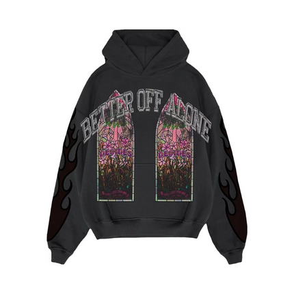 Who Decides War X A Boogie Wit Da Hoodie Better Off Alone Hoodie - Black