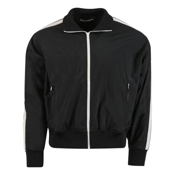 Palm Angels Curved Logo Track Jacket 'Black/White'