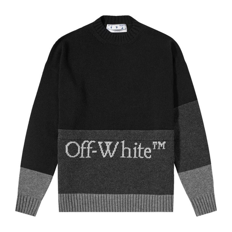 Off-White Blocked Knit Crewneck 'Black/White'