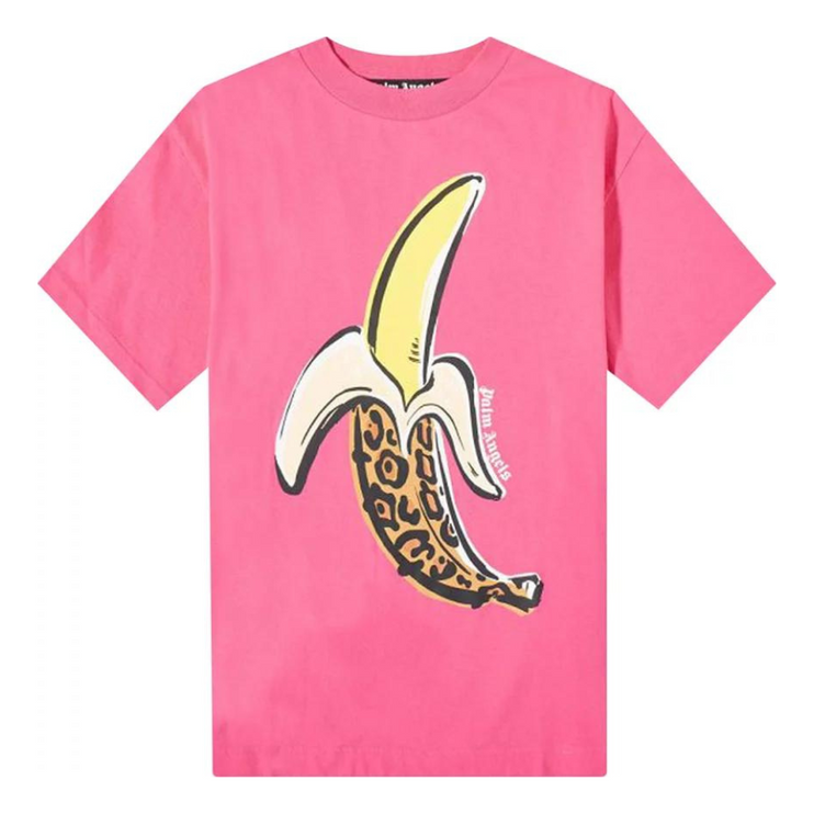 Palm Angels Banana Classic Tee - Fuchsia/Yellow