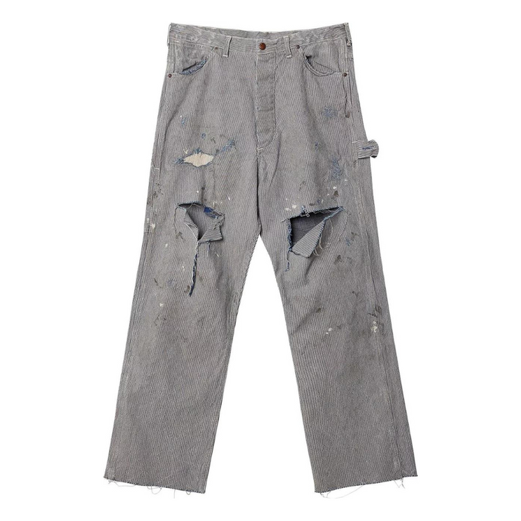 SAINT MICHAEL HICKORY DENIM PANTS STRIPE