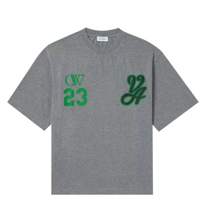 Off-white - 23 Varsity Skate Cotton Tee - Grey/Green