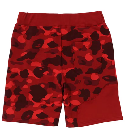 BAPE Color Camo Cutting Sweat Shorts 'Red'