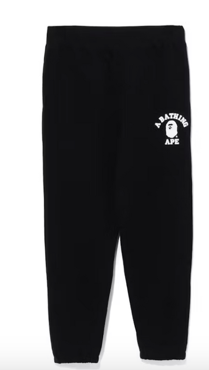 BAPE College Wide Fit Sweat Pants Black