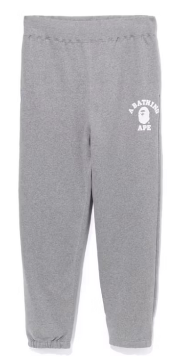 BAPE College Wide Fit Sweat Pants Grey